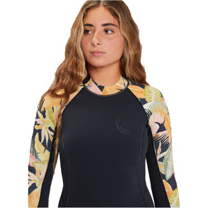 2022 Billabong Womens Spring Fever 2mm Long Sleeve Shorty Wetsuit F42F13 - Jungle Night
